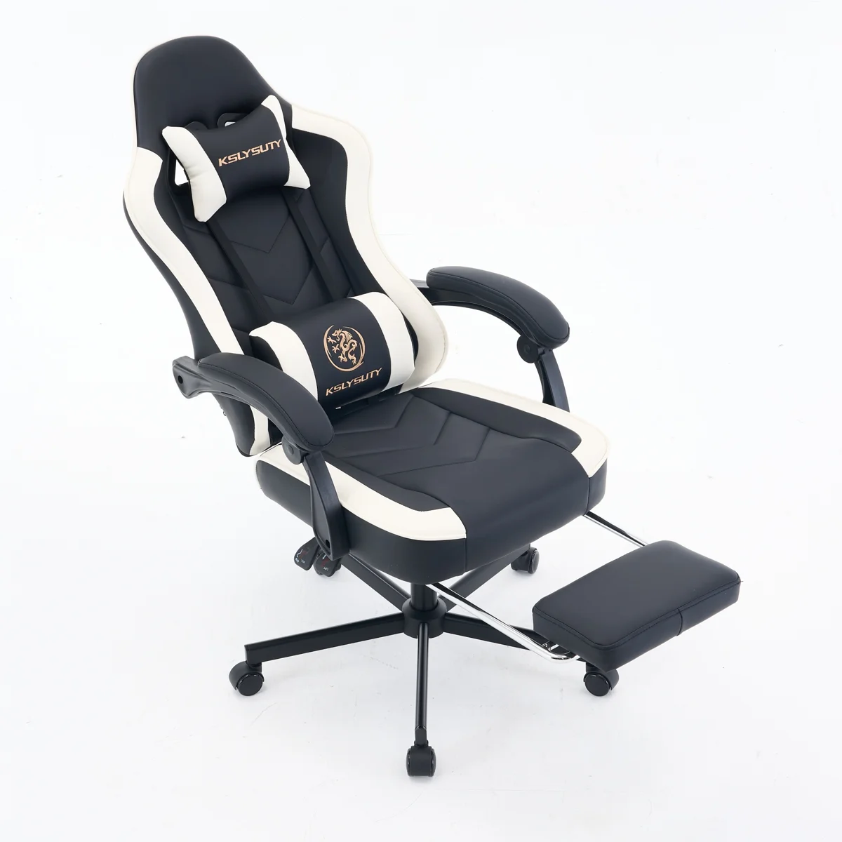 Adjustable Reclining Ergonomic Faux Leather Swiveling PC & Racing Game Chair - Image 3